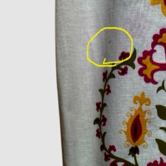 Zara Ecru Floral Midi Dress Small - Picture 8 of 14